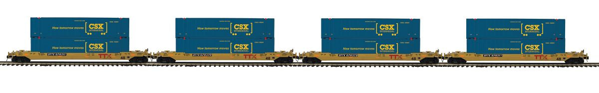 MTH CSX O Scale Premier 4-Car Husky Stack Set