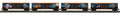 MTH O Gauge RailKing Halloween 4-Car 50’ Double Door Plugged Boxcar Set With LED Lights Set