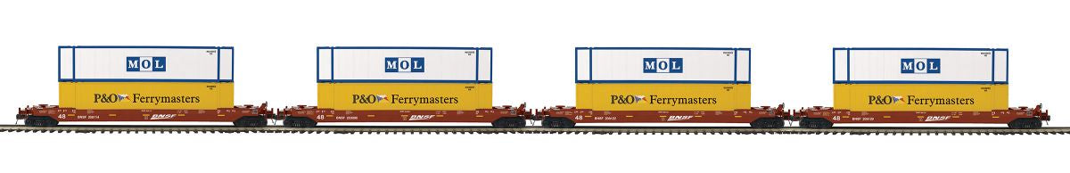 MTH BNSF O Scale Premier 4-Car Husky Stack Set