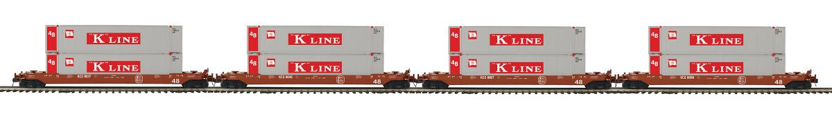 MTH Kansas City Southern O Scale Premier 4-Car Husky Stack Set